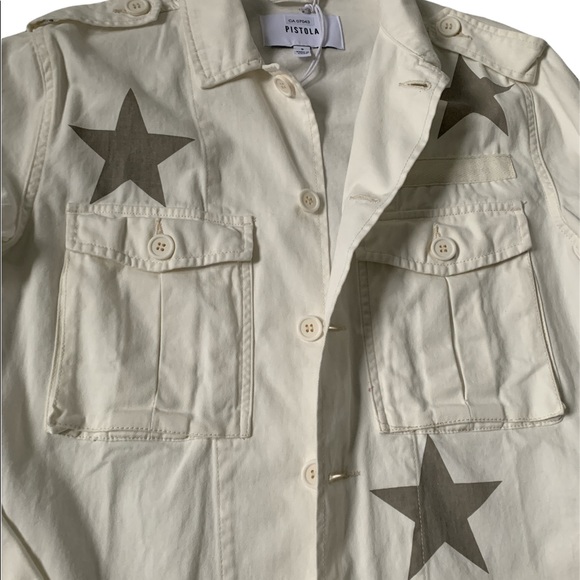 ❤️❤️PISTOLA Camilo Military Jacket In Ivory. Size S/M❤️❤️ - Picture 7 of 12
